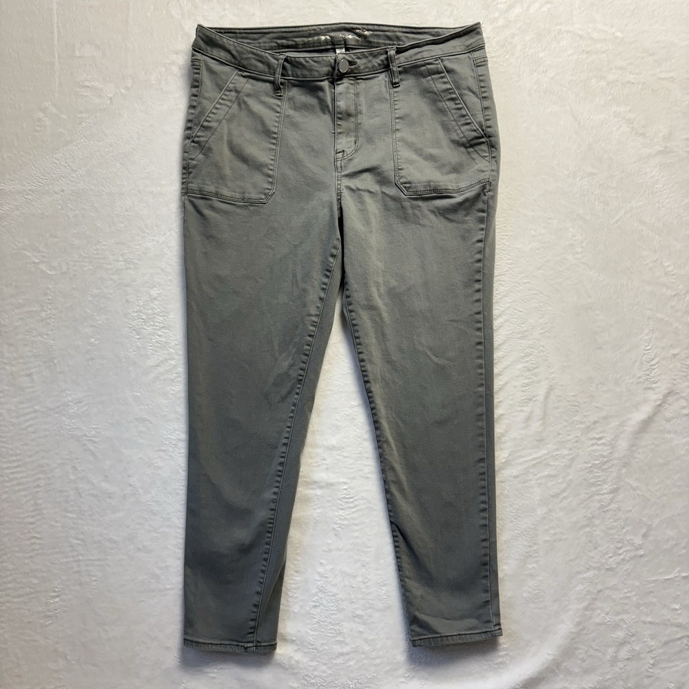 Seven 7 For All Mankind Jeans Woman Sz 16 Green Utility Ankle Skinny Cargo